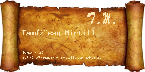 Tamássy Mirtill névjegykártya